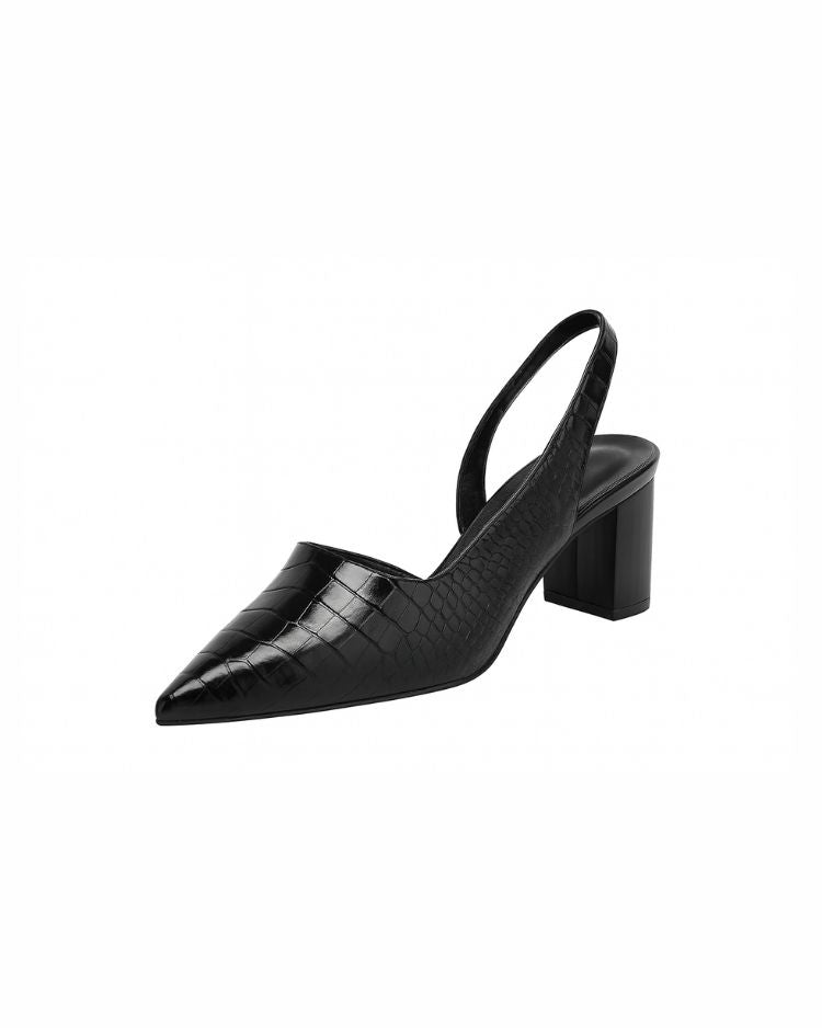 Spazio Croc Slingback Pumps