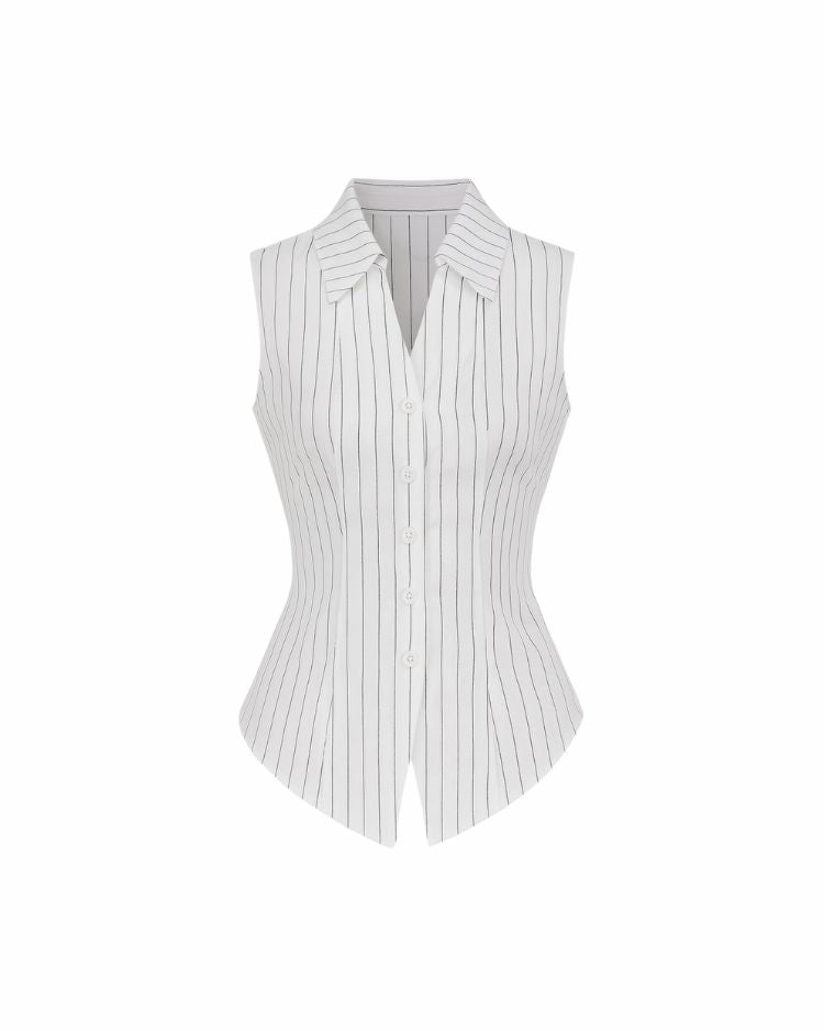 Joie Pinstripe Sleeveless Shirt