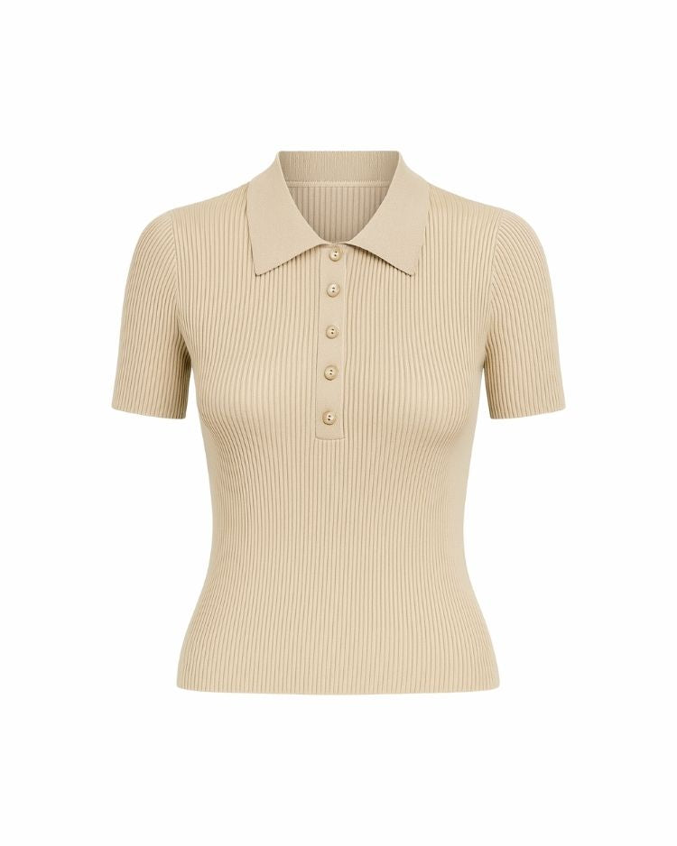 Chelsea Ribbed Polo Top