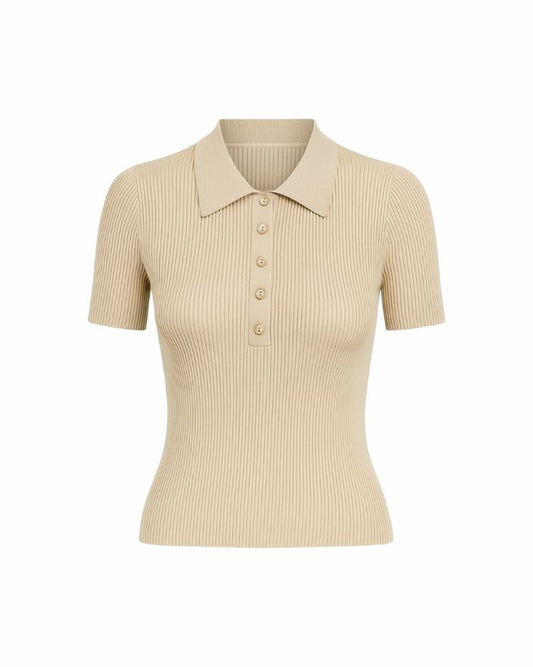 Chelsea Ribbed Polo Top