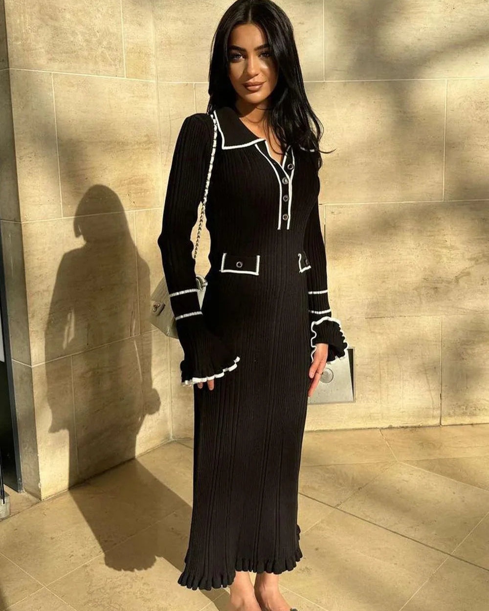 Essenza Contrast Maxi Dress