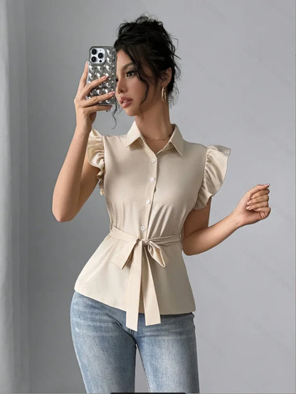 Elodie Ruffle Sleeve Blouse