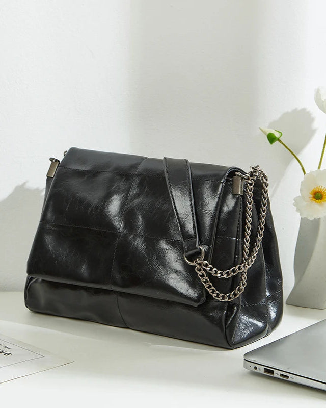 Leather Chain Shoulder Bag