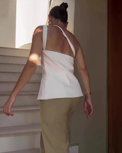 Louvre One-Shoulder Top