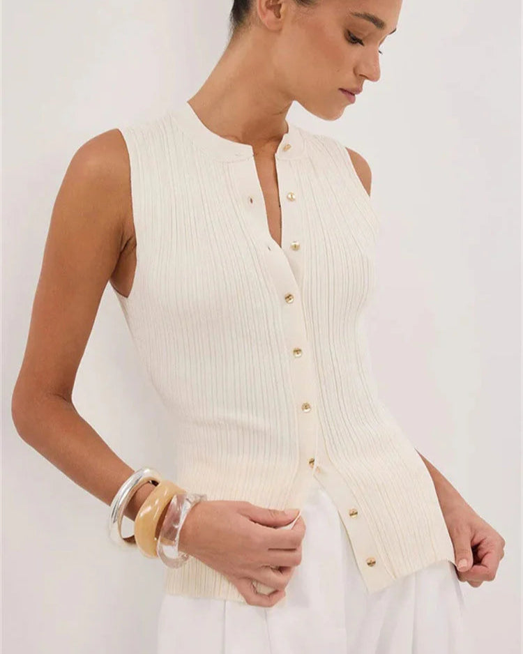 Mônaco Sleeveless Knit Cardigan