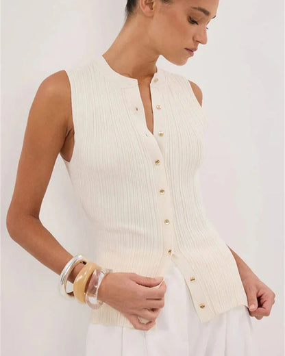 Mônaco Sleeveless Knit Cardigan