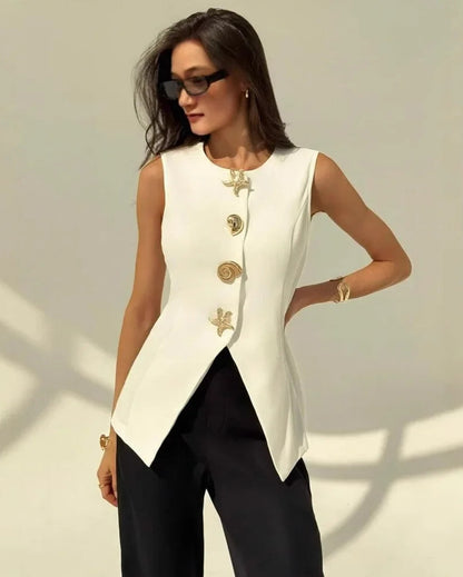 Marina Seashell Button Blouse