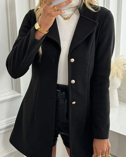 Noir Classic Long Blazer Coat