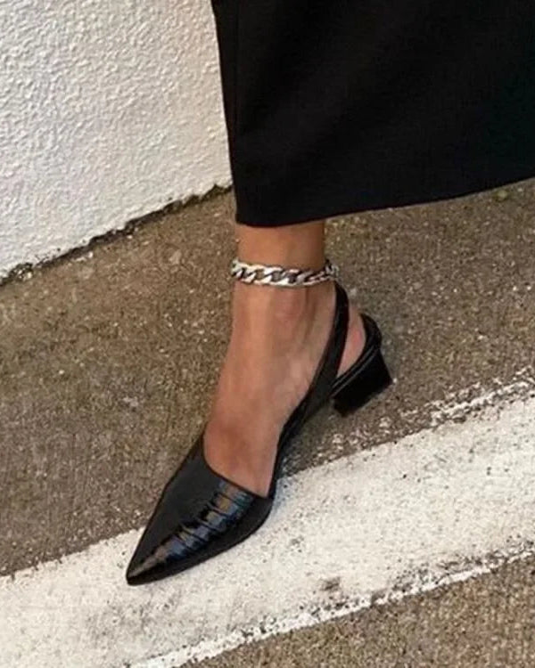 Spazio Croc Slingback Pumps