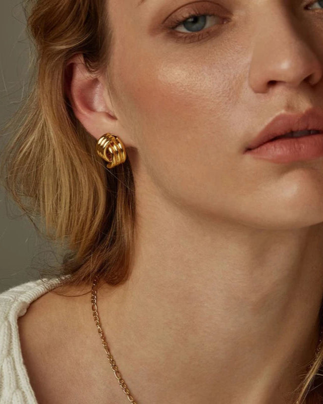 Roma Twist Earrings - 18k Gold Plated