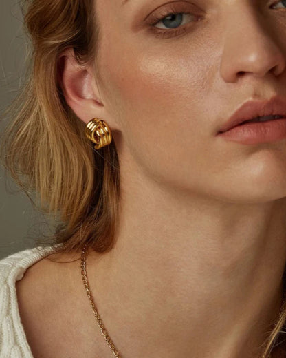 Roma Twist Earrings - 18k Gold Plated