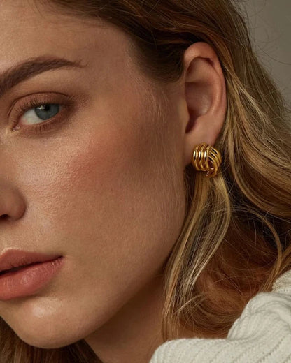 Roma Twist Earrings - 18k Gold Plated