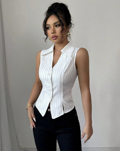 Joie Pinstripe Sleeveless Shirt