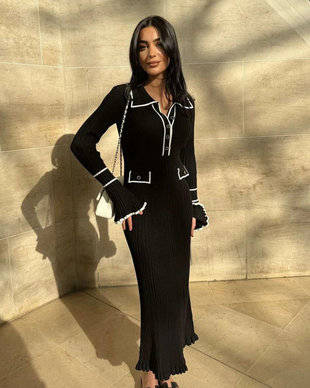 Essenza Contrast Maxi Dress