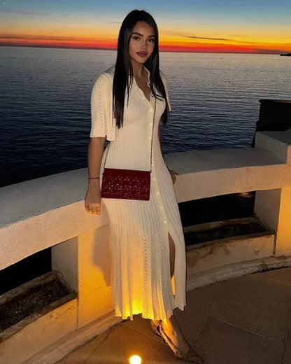 Siena Ribbed Knit Midi Dress