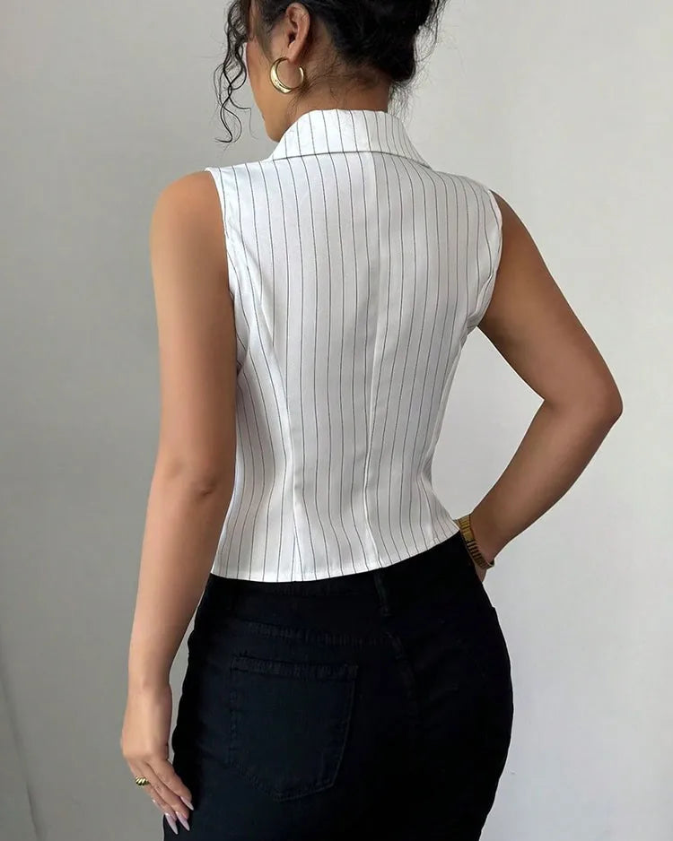 Joie Pinstripe Sleeveless Shirt