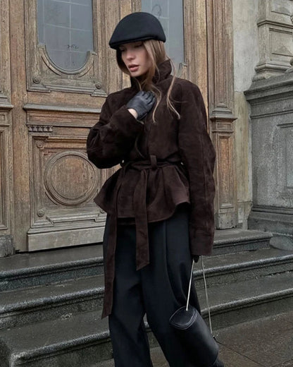 Vienna Choco Suede Jacket