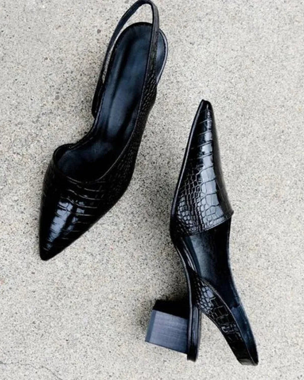 Spazio Croc Slingback Pumps