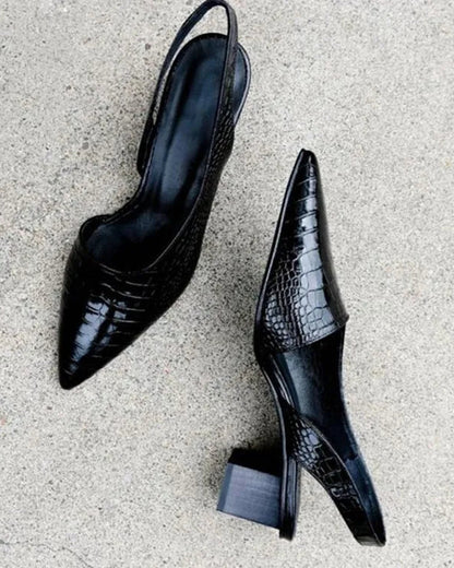 Spazio Croc Slingback Pumps
