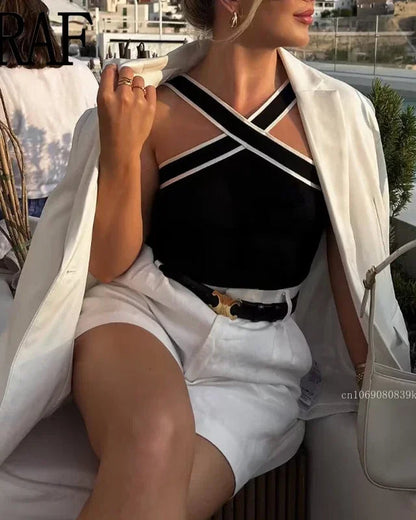 Dover Contrast Strap Top