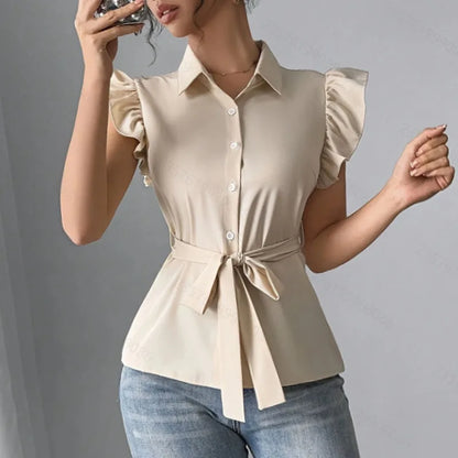 Elodie Ruffle Sleeve Blouse