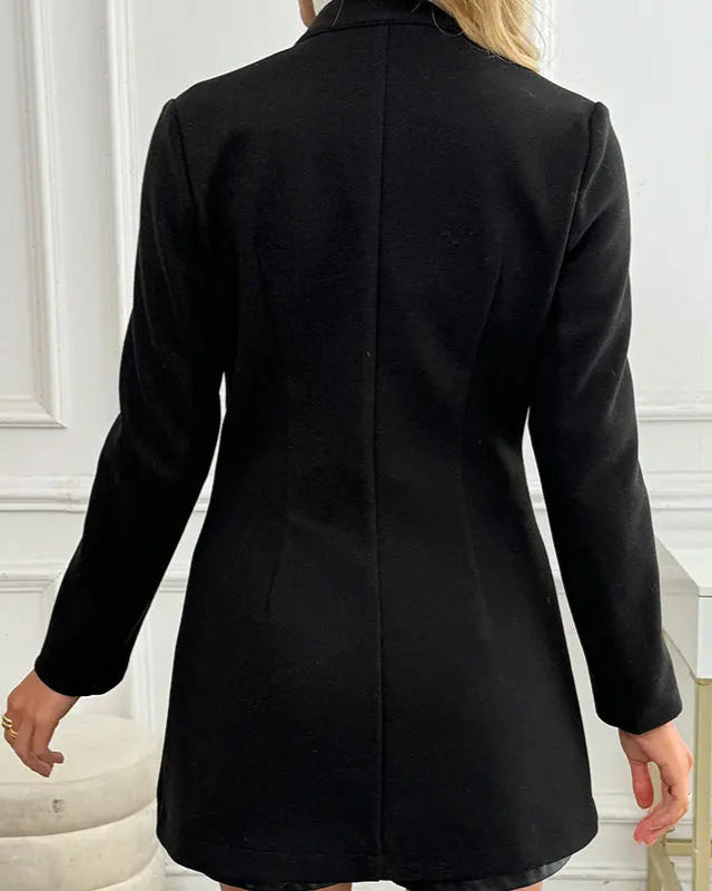 Noir Classic Long Blazer Coat