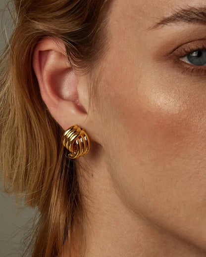 Roma Twist Earrings - 18k Gold Plated