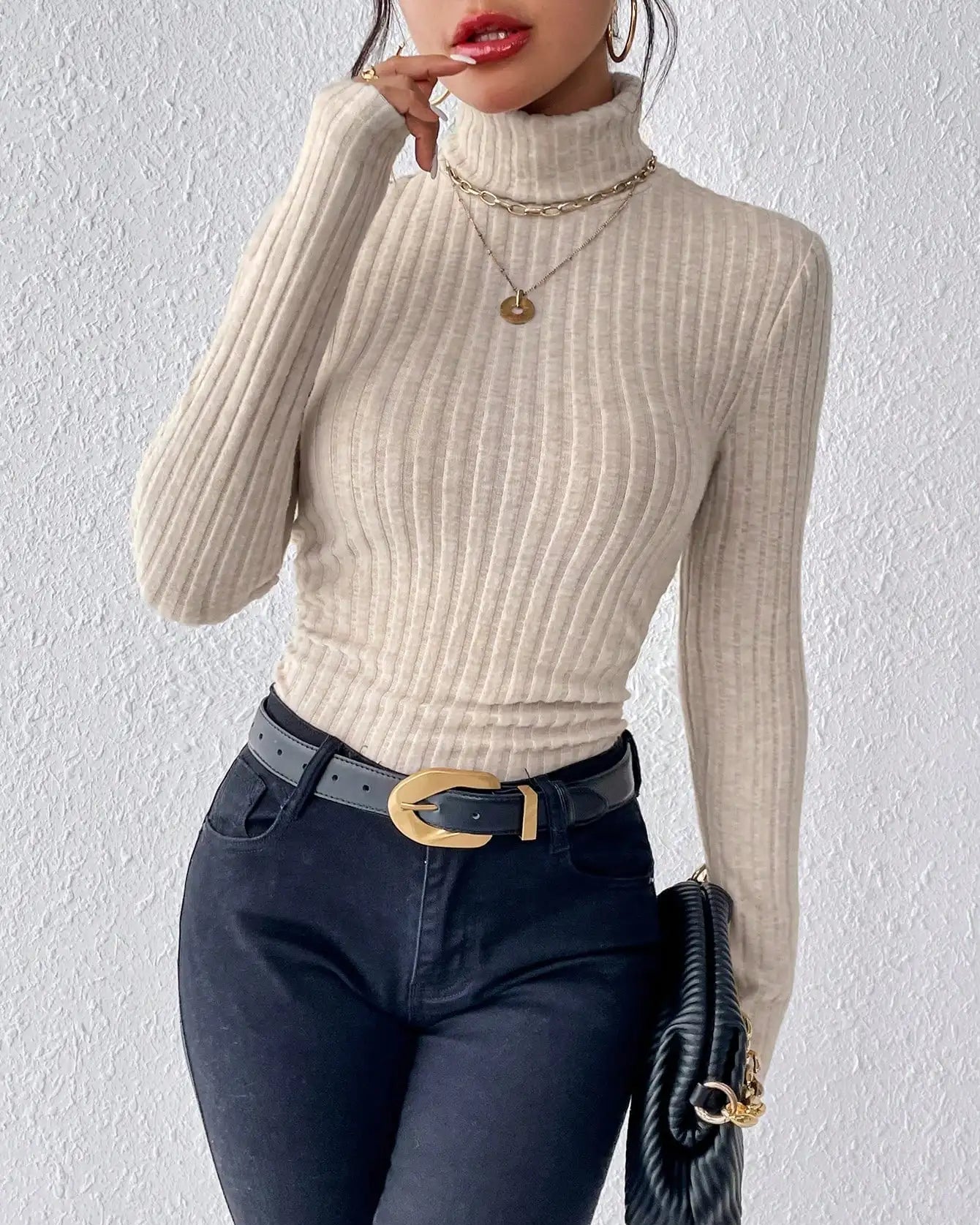 Noelle Ribbed Turtleneck