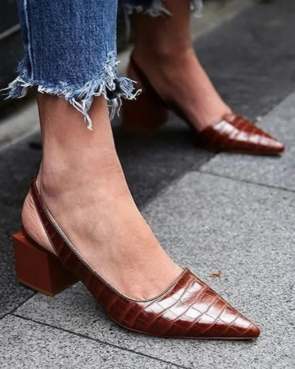 Spazio Croc Slingback Pumps