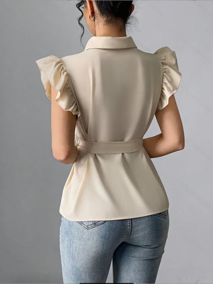 Elodie Ruffle Sleeve Blouse