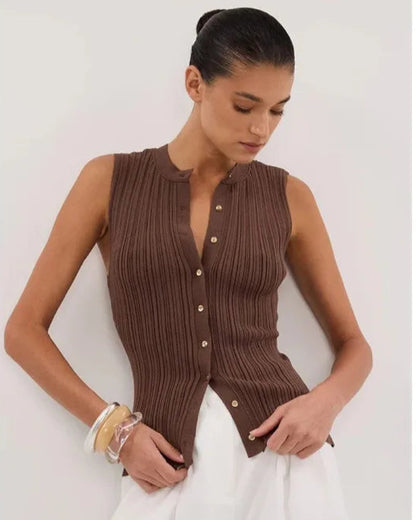 Mônaco Sleeveless Knit Cardigan