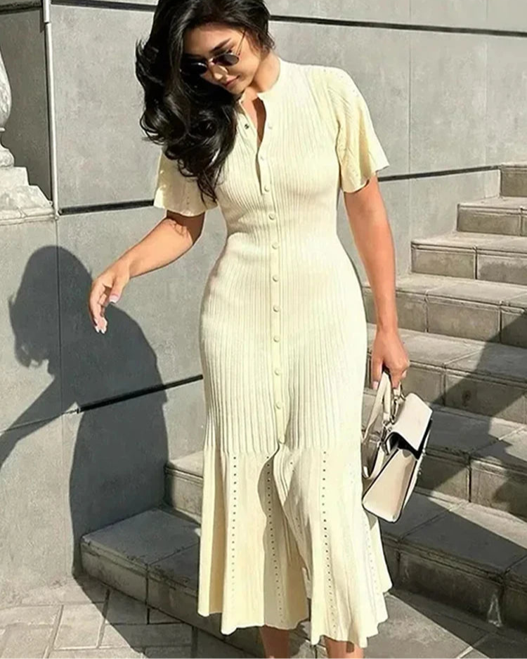 Siena Ribbed Knit Midi Dress