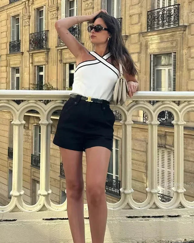 Dover Contrast Strap Top