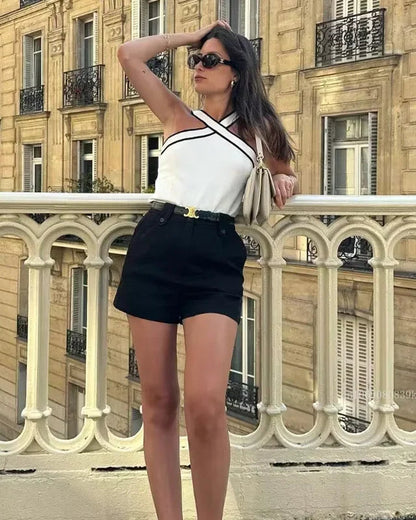 Dover Contrast Strap Top