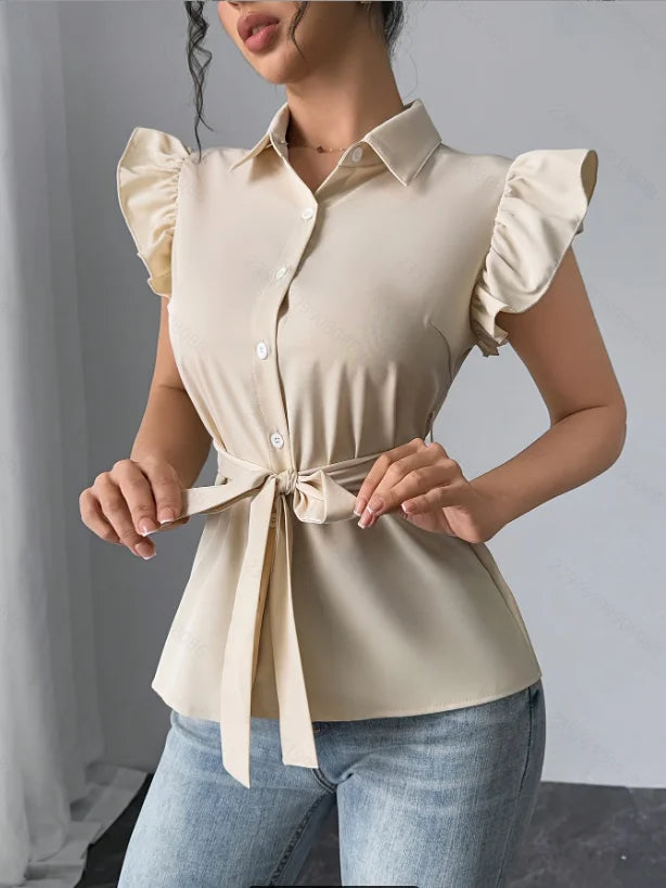 Elodie Ruffle Sleeve Blouse