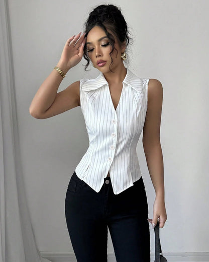 Joie Pinstripe Sleeveless Shirt