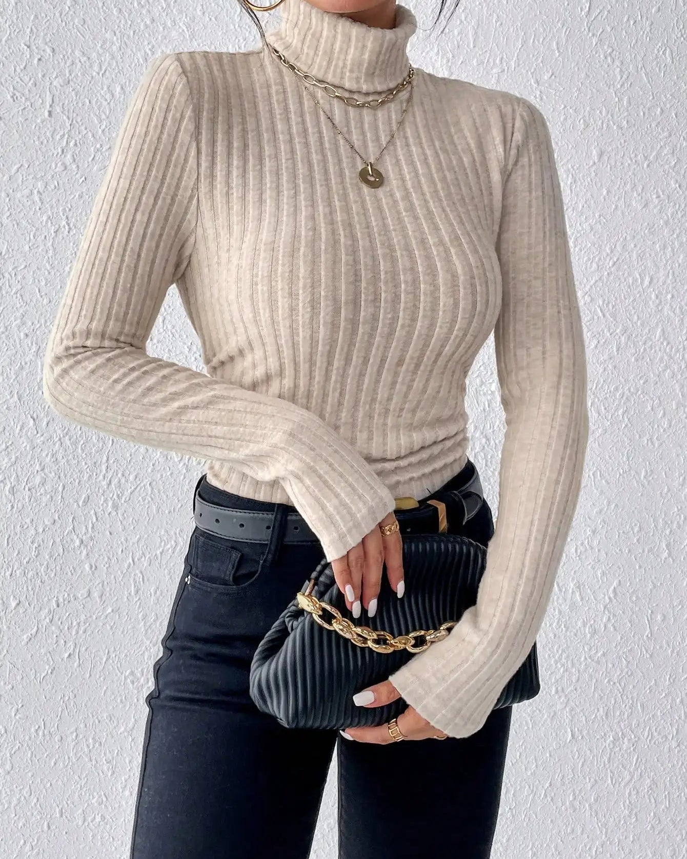 Noelle Ribbed Turtleneck